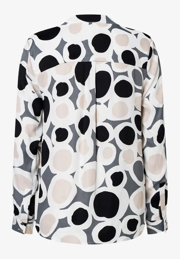 More & More Printbluse, ecru/grau/schwarz, Herbst-Kollektion Räumungsverkauf