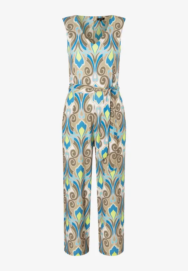 More & More Jersey Jumpsuit, Ornament-Print, lime/khaki/blau Zeitbegrenzte Promotion