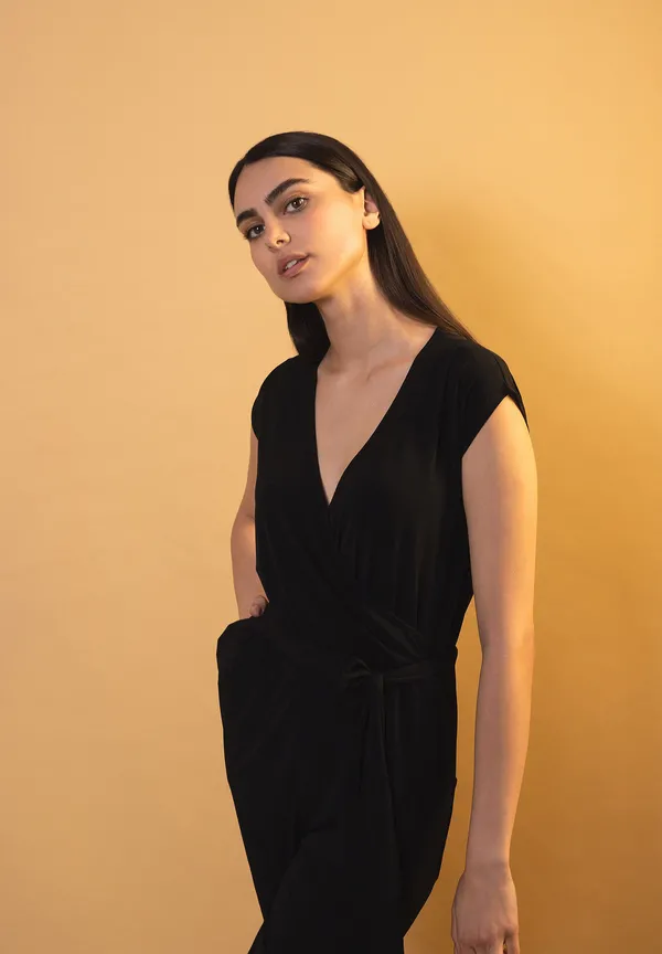 More & More Jersey-Jumpsuit, schwarz, Sommer-Kollektion Sonderangebot der Fabrik