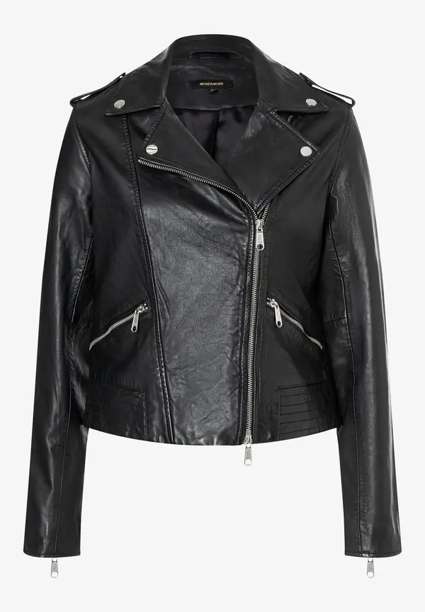 More & More Biker-Lederjacke, schwarz, Herbst-Kollektion Discount Store für neue Produkte