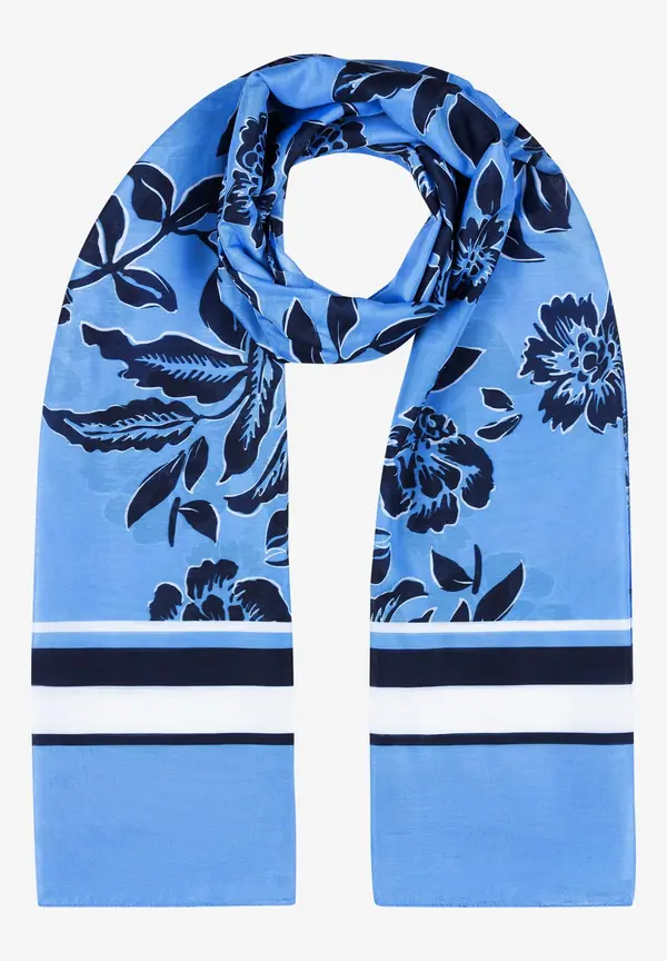 More & More Printschal, hellblau/marine, Frühjahrs-Kollektion Super Rabatt