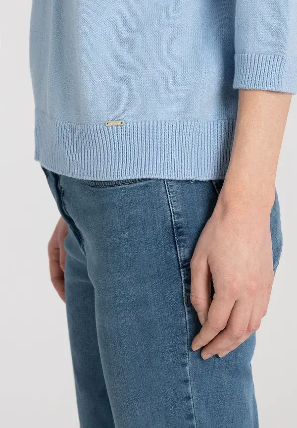More & More V-Neck Pullover, hellblau, Frühjahres-Kollektion Online