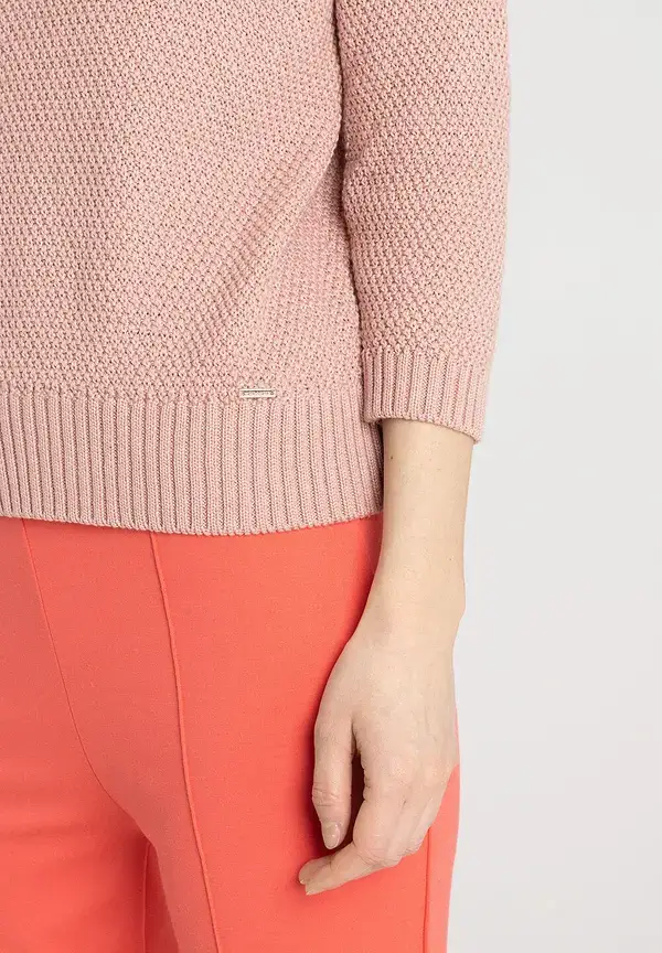 More & More Strukturpullover, 3/4 Arm, rosa, Frühjahrs-Kollektion Schlussverkauf
