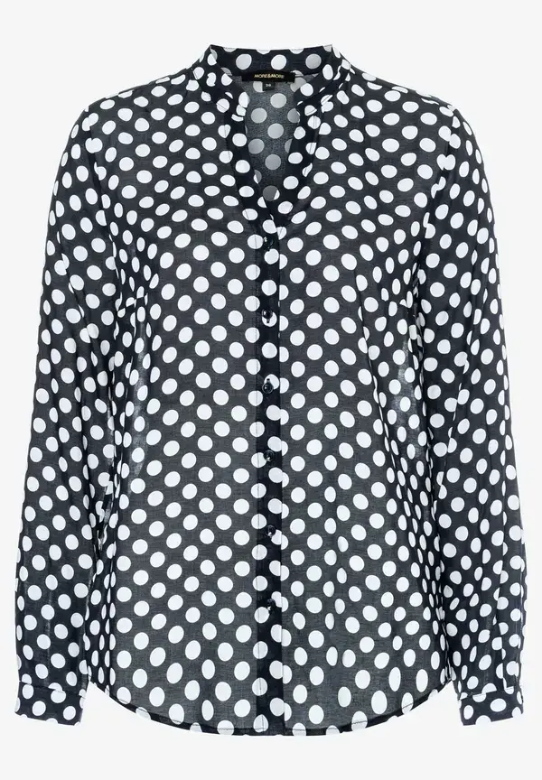 More & More Viskosebluse mit Tupfenprint, marine/weiß, Frühjahrs-Kollektion Sonderangebot