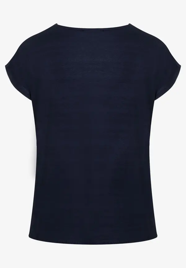 More & More Blusenshirt, grafischer Print, marine/hellblau, Frühjahrs-Kollektion Lagerräumung