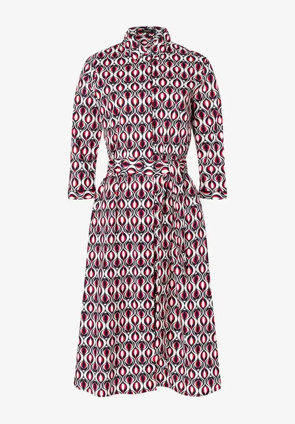 More & More Hemdblusenkleid, grafischer Print, marine/rot, Frühjahrs-Kollektion Neuheiten
