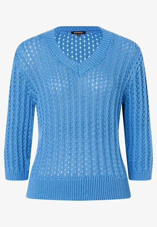 More & More Ajour Pullover mit 3/4 Arm, blue breeze, Frühjahrs-Kollektion Super Sparpreis