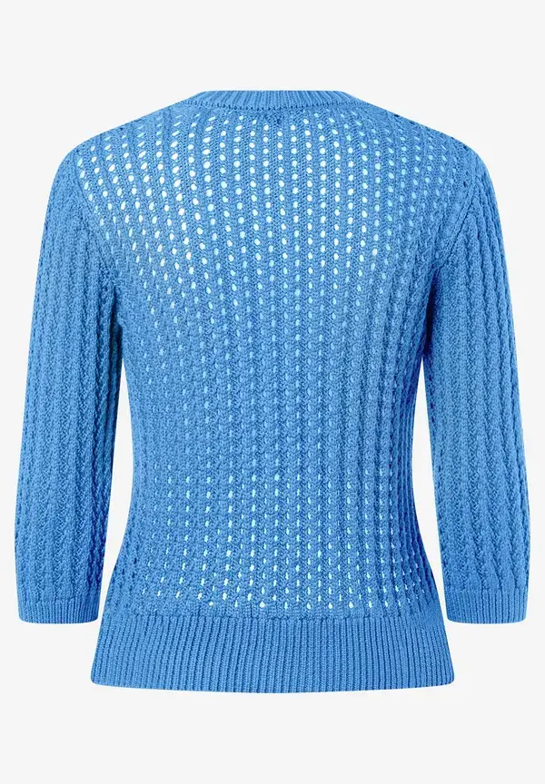 More & More Ajour Pullover mit 3/4 Arm, blue breeze, Frühjahrs-Kollektion Super Sparpreis
