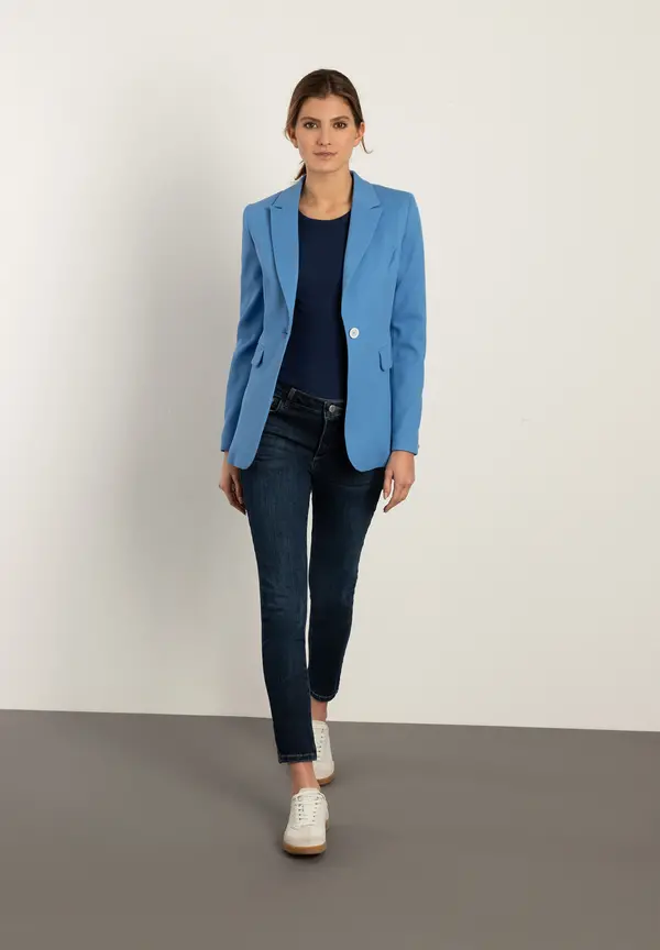 More & More strukturierter Blazer, blue breeze, Frühjahrs-Kollektion Wochenangebot