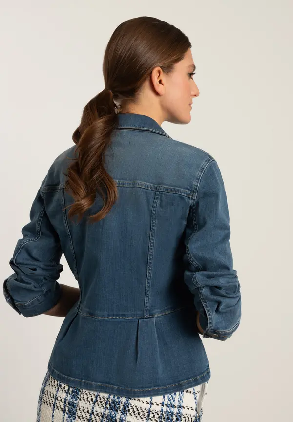 More & More Jeansjacke mit Schößchen, Frühjahrs-Kollektion Kostenlose Rückgabe