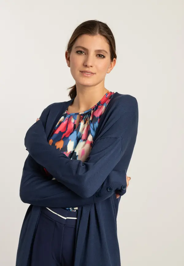 More & More langer Cardigan, estate blue, Frühjahrs-Kollektion Bis zu 60% Rabatt