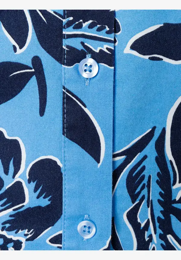 More & More Hemdbluse, Flowerprint, hellblau/marine, Frühjahrs-Kollektion Nur für heute