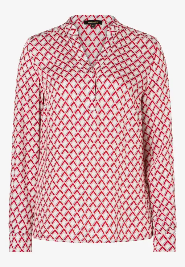 More & More Viskosebluse, rot/rosa/ecru, Herbst-Kollektion Outlet