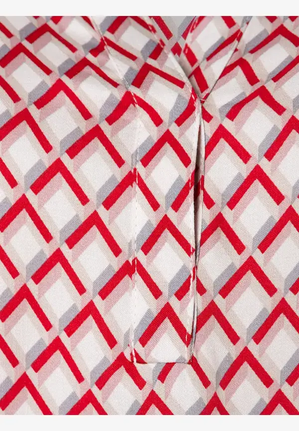 More & More Viskosebluse, rot/rosa/ecru, Herbst-Kollektion Outlet