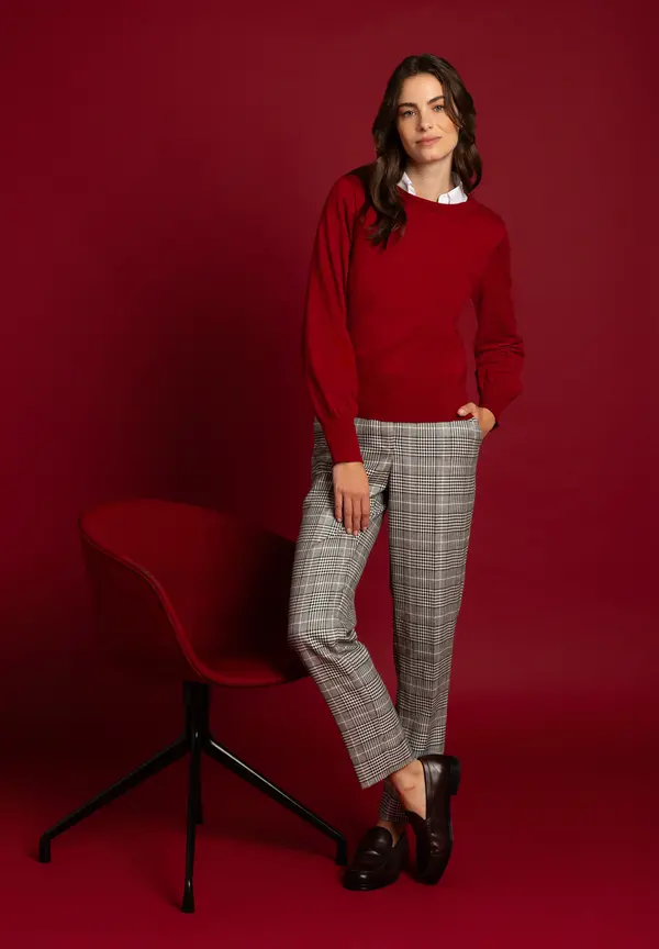 More & More Feinstrickpullover, rot, Herbst-Kollektion im Angebot