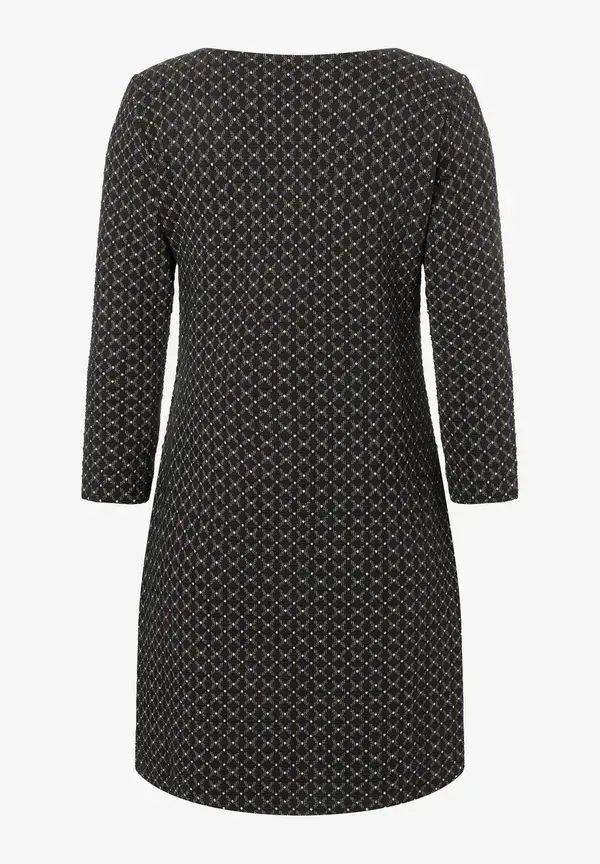 More & More Jerseykleid mit Struktur, schwarz/beige, Herbst-Kollektion Schlussverkauf