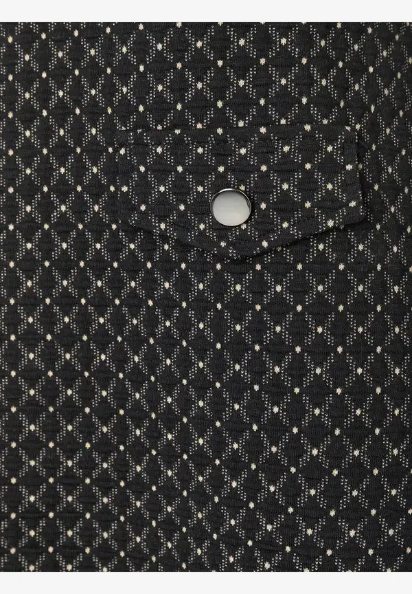 More & More Jerseykleid mit Struktur, schwarz/beige, Herbst-Kollektion Schlussverkauf