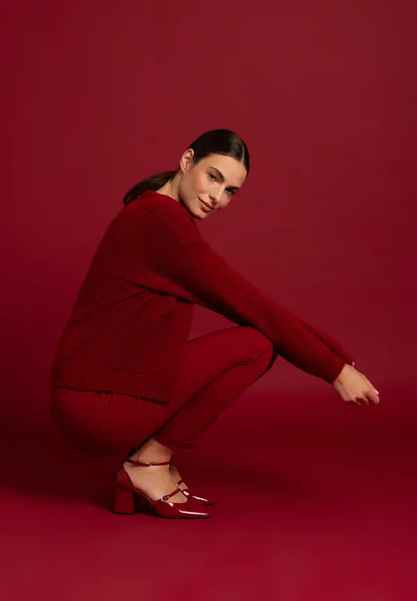 More & More Rippen-Strickjacke, rot, Herbst-Kollektion Exklusivangebot