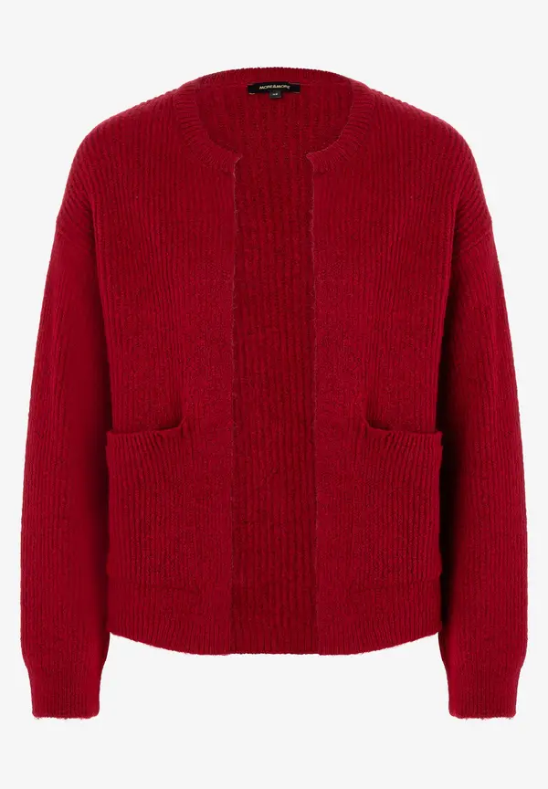 More & More Rippen-Strickjacke, rot, Herbst-Kollektion Exklusivangebot