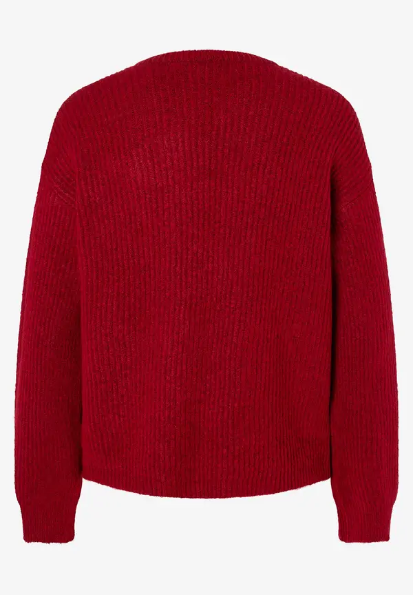More & More Rippen-Strickjacke, rot, Herbst-Kollektion Exklusivangebot