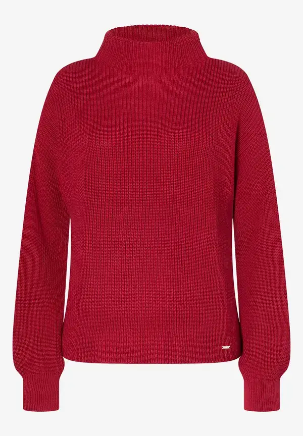 More & More Rippstrick-Pullover, rot, Herbst-Kollektion Weihnachtsangebot