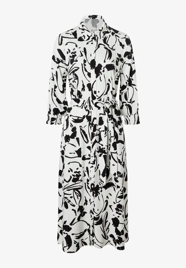 More & More fließendes Hemdblusenkleid, ecru/schwarz, Frühjahrs-Kollektion Saisonale Angebote