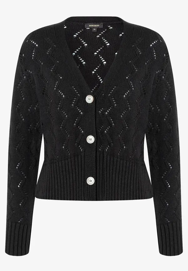 More & More Ajour Cardigan, schwarz, Frühjahrs-Kollektion JETZT KAUFEN