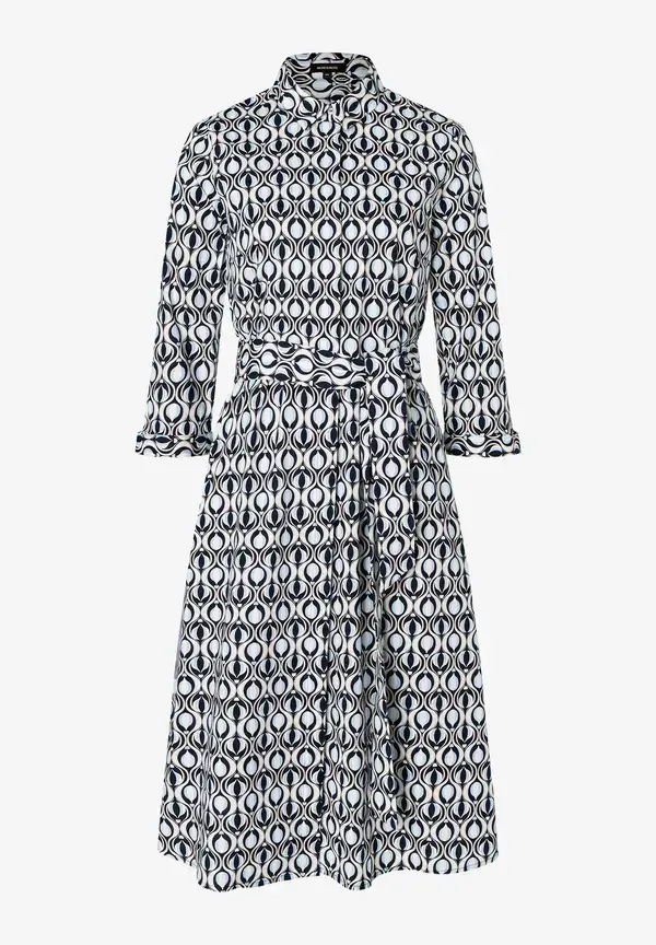 More & More Hemdblusenkleid, grafischer Print, marine/hellblau, Frühjahrs-Kollektion Nur für heute