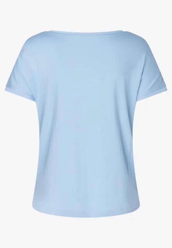 More & More T-Shirt mit Chiffonkante, hellblau, Frühjahrs-Kollektion Begrenzt auf 3 Tage
