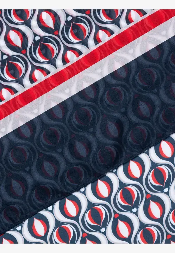 More & More Schal mit grafischem Print, marine/rot, Frühjahrs-Kollektion im Angebot
