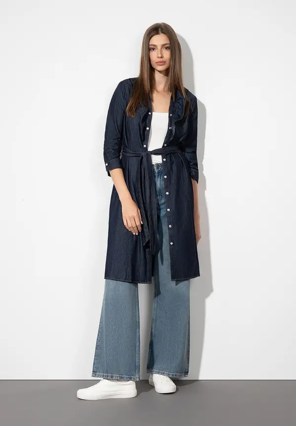 More & More feminines Jeanskleid, dark blue denim Fabrik Onlineshop