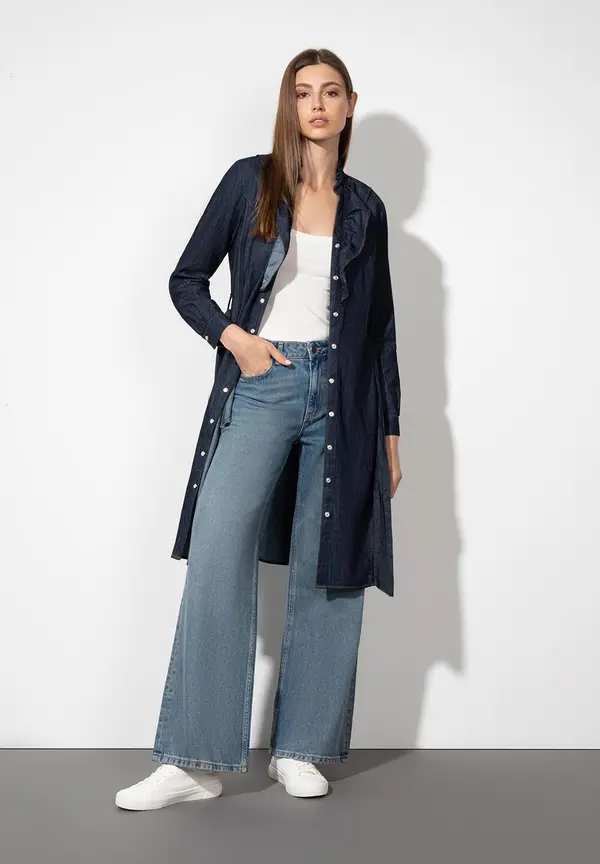 More & More feminines Jeanskleid, dark blue denim Fabrik Onlineshop