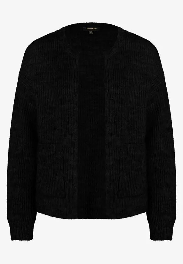 More & More Rippen-Strickjacke, schwarz, Herbst-Kollektion Fabrikpreis