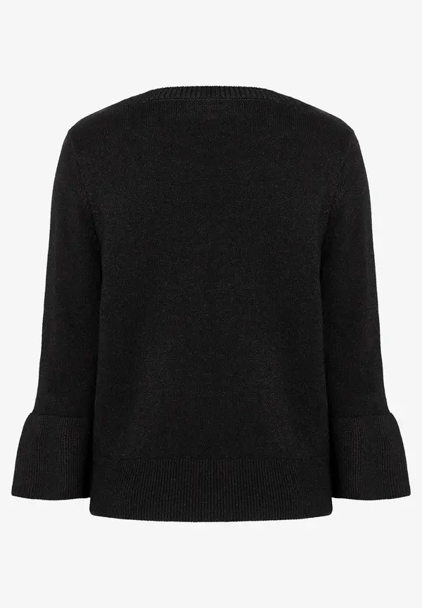 More & More Pullover mit Volantärmel, schwarz, Herbst-Kollektion Rabatt