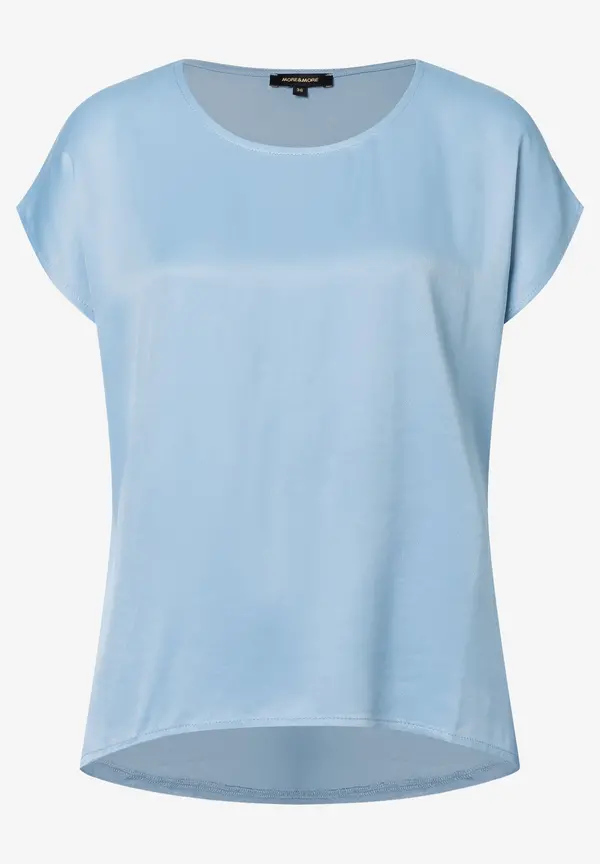 More & More Shirt mit Satinfront, hellblau Flash Sale