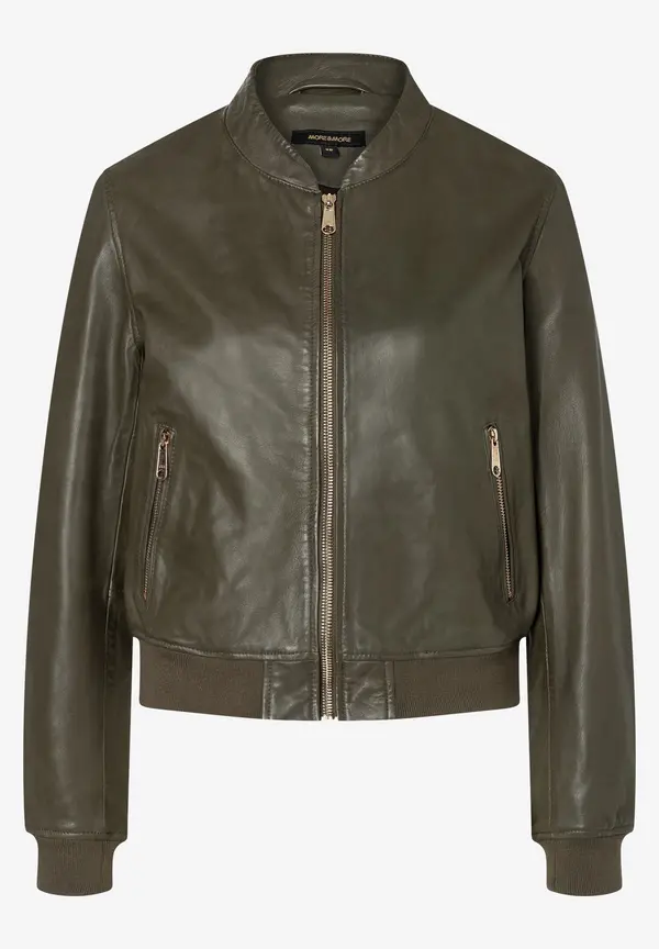 More & More Lederblouson, oliv Preisnachlass
