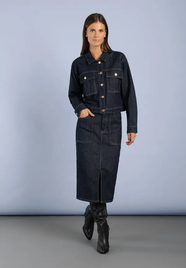 More & More Jeansjacke, dark blue denim Valentinstagsangebot