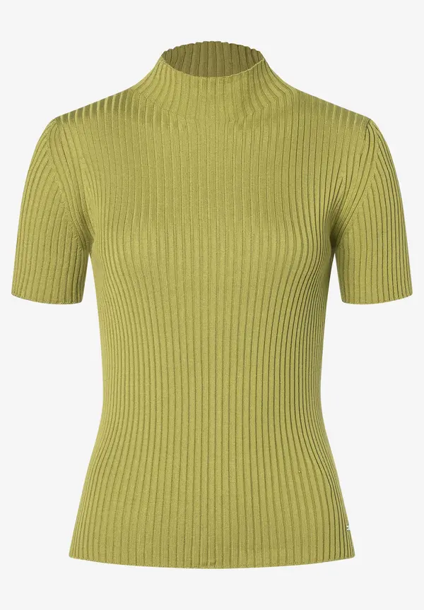 More & More Rippstrick-Pullover, Kurzarm, soft moss green Top Angebot