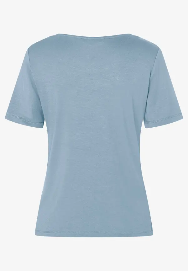 More & More T-Shirt mit Zierkante, hellblau Zeitlich begrenztes Angebot