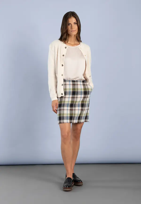 More & More Fell-Strickjacke, powder creme Große Rabatte