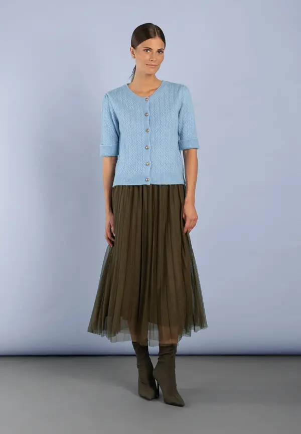 More & More Cardigan, Kurzarm, hellblau Tägliche Deals