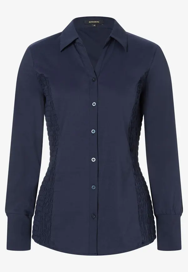 More & More Hemdbluse mit Smok-Einsatz, marine Sonderangebote