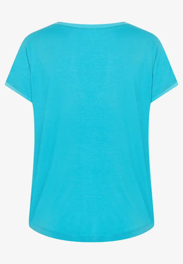 More & More T-Shirt mit Chiffonkante, türkis, Frühjahrs-Kollektion Zeitbegrenzte Promotion