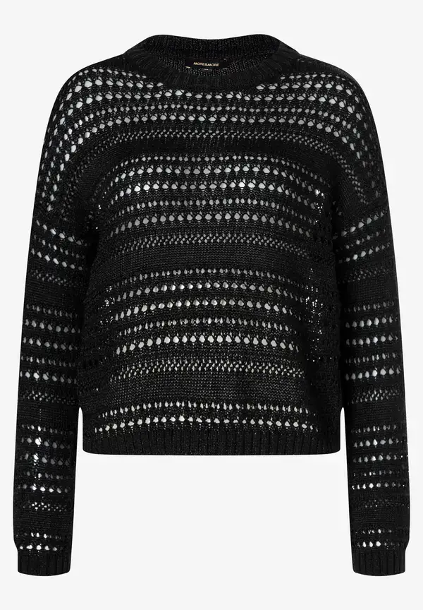 More & More Ajour-Pullover, schwarz, Frühjahrs-Kollektion Limitierter Zeitrabatt