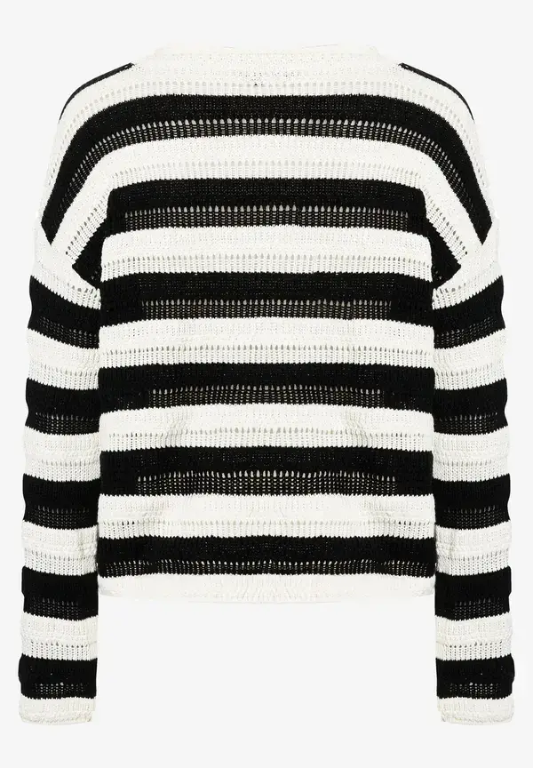 More & More Pullover, schwarz/weiß gestreift, Frühjahrs-Kollektion Fabrik Onlineshop