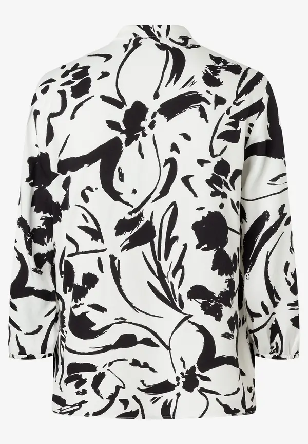 More & More Printbluse, schwarz/ecru, Frühjahrs-Kollektion Fabrikpreis