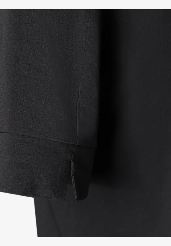More & More Baumwoll/Stretch Bluse mit Stehkragen, schwarz, Sommer-Kollektion Rabatt