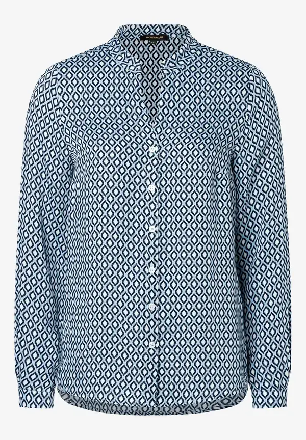 More & More Printbluse, hellblau/ecru/marine Großer Ausverkauf