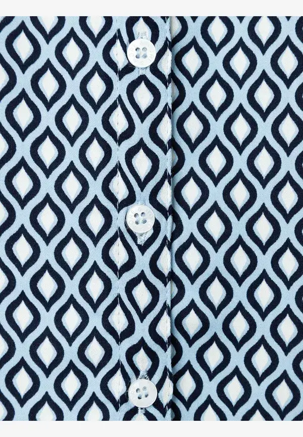 More & More Printbluse, hellblau/ecru/marine Großer Ausverkauf