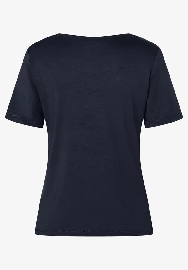 More & More T-Shirt mit Zierkante, marine Preisnachlass